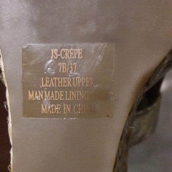 Jessica Simpson wedge Sandals 7m  leather - Picture 8 of 8